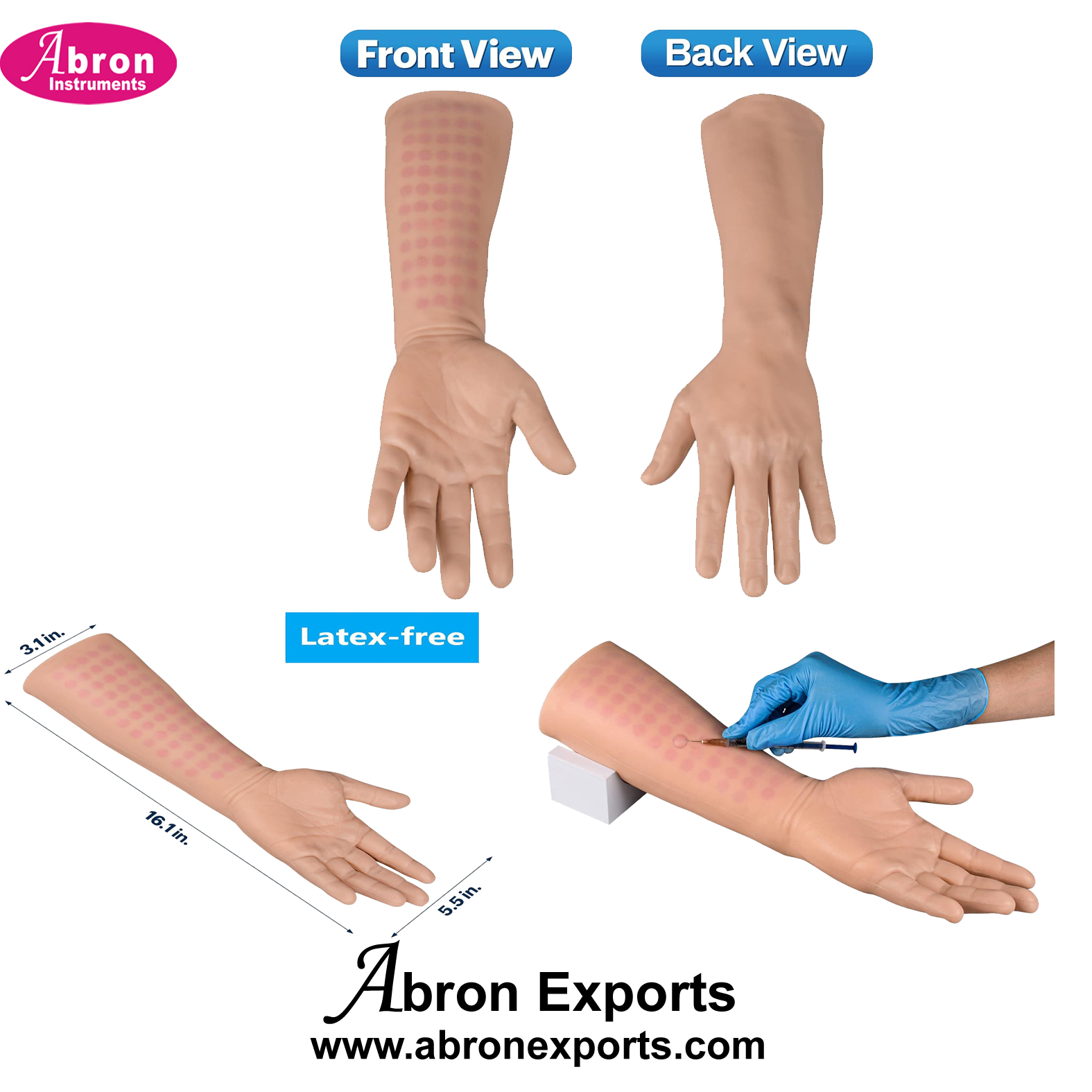 Nursing Training Intraderal Injection Insertion Hand Arm Practice Pad for Medical Education Abron ABM-2477TIDH 
